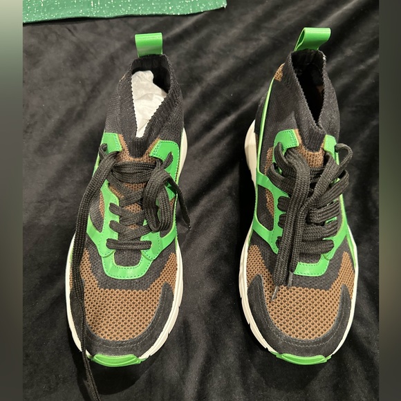 Valentino Garavani Sound High Knit Mesh & Leather sneakers. Offers welcome - Picture 4 of 7